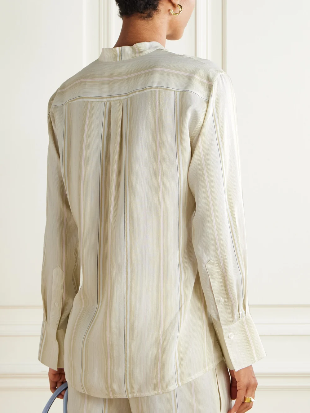 Back view of the Victoria Beckham Striped Woven Shirt