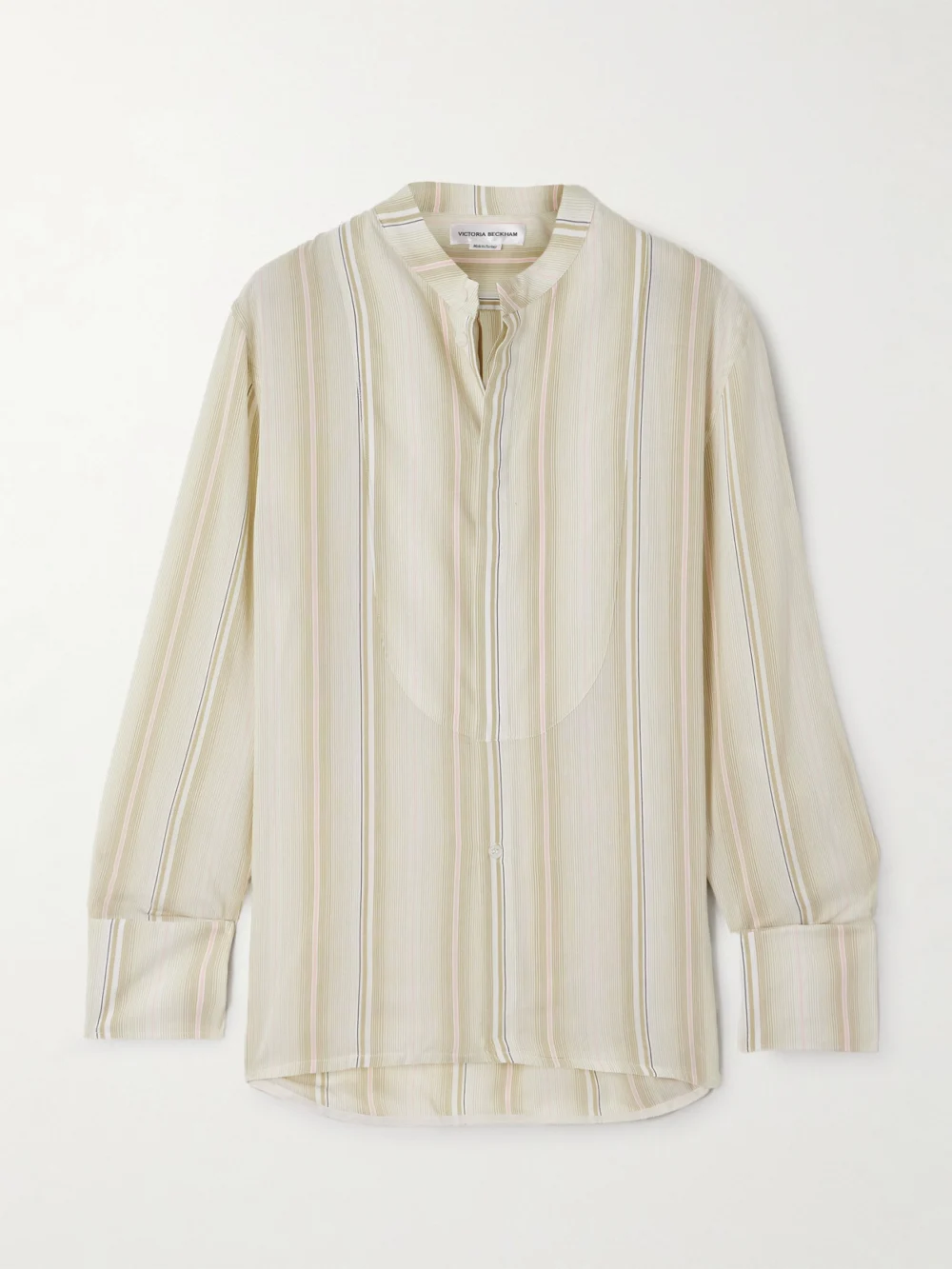 Victoria Beckham Striped Woven Shirt in green