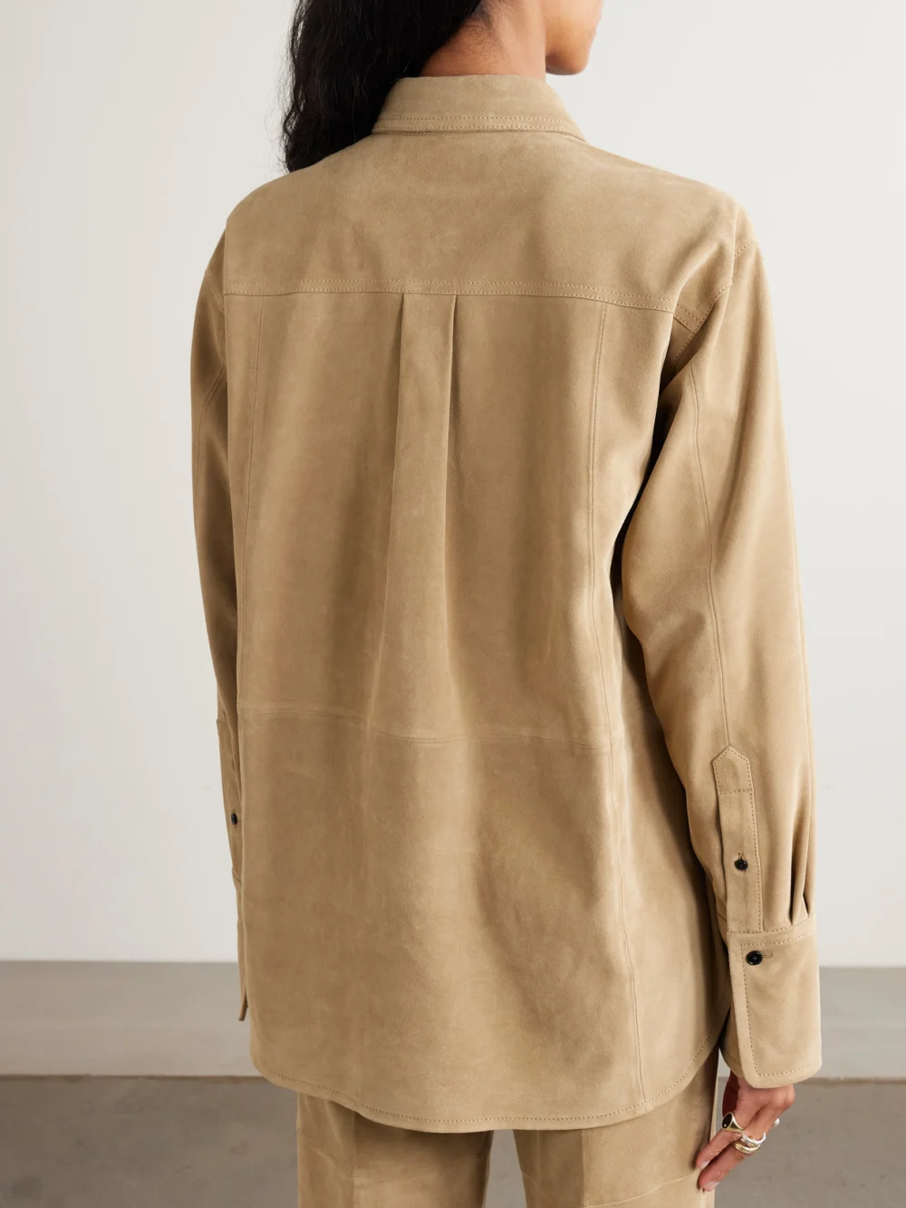 Back view of the Victoria Beckham Suede Shirt