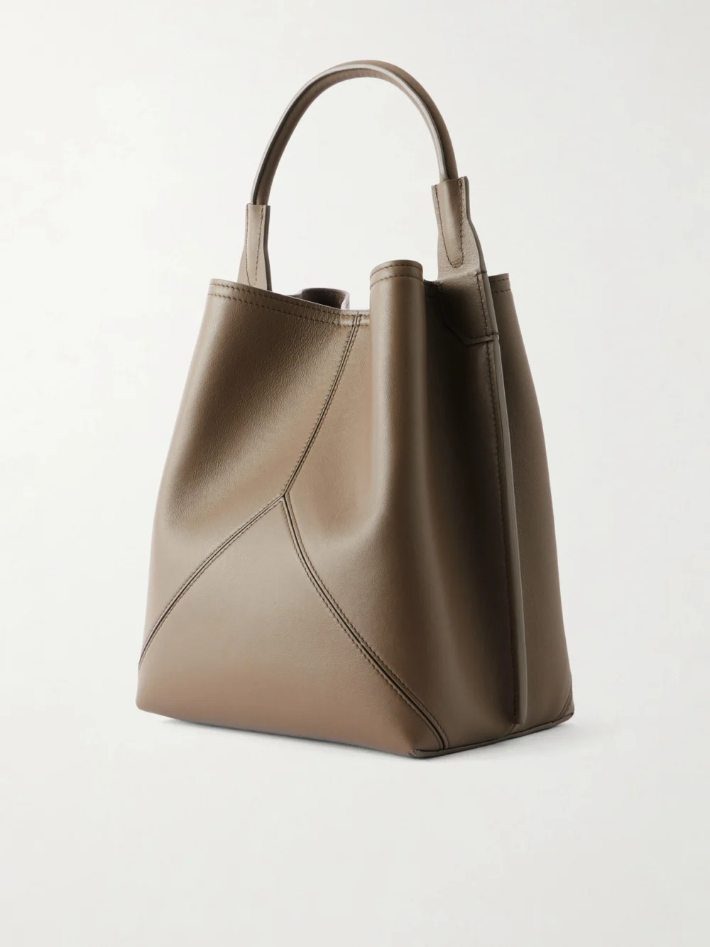 Back view of the Victoria Beckham The Victoria Bucket Leather Shoulder Bag