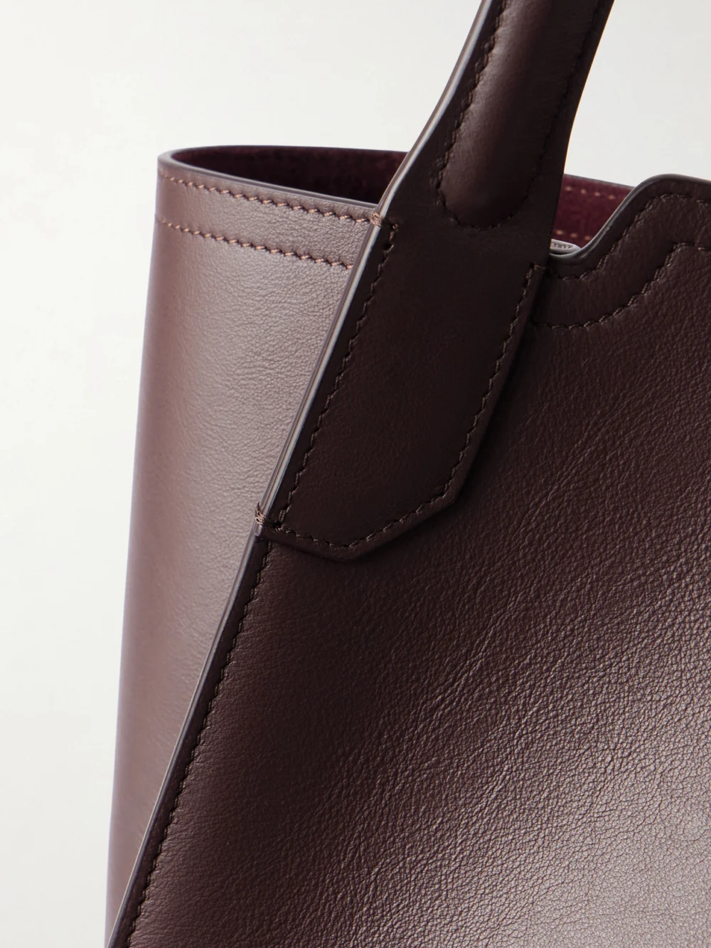 Close-up detail of the Victoria Beckham The Victoria Leather Tote