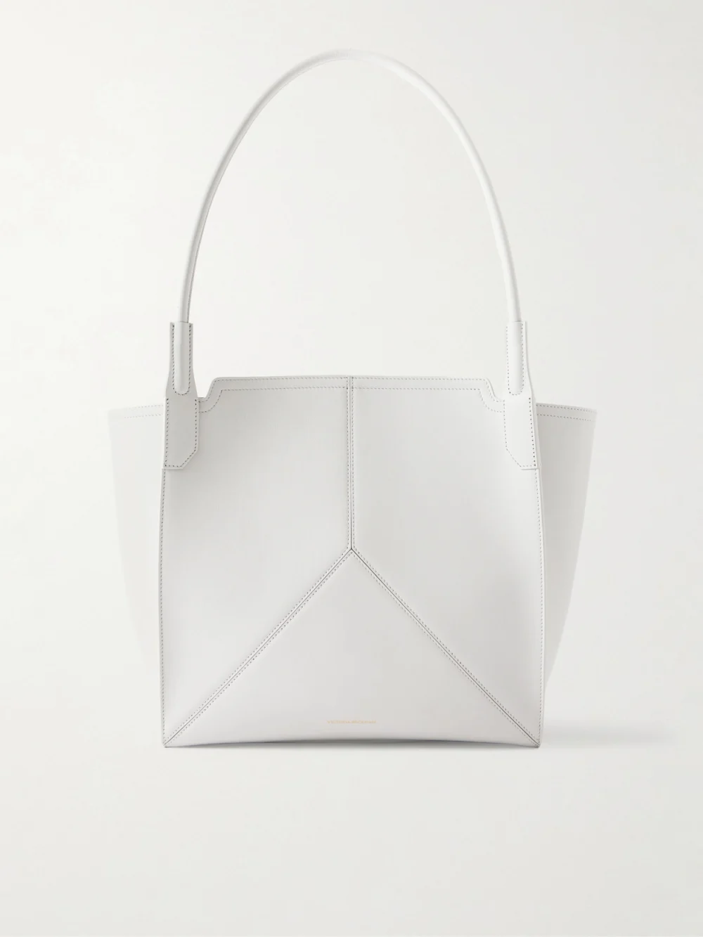 Victoria Beckham The Victoria Soft Mini Metallic Leather Tote in silver