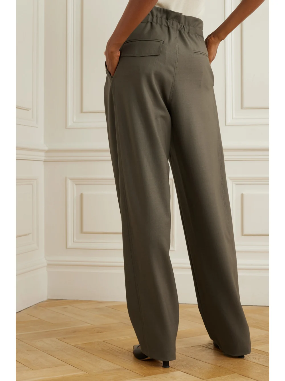 Back view of the Victoria Beckham Twill Straight-leg Pants