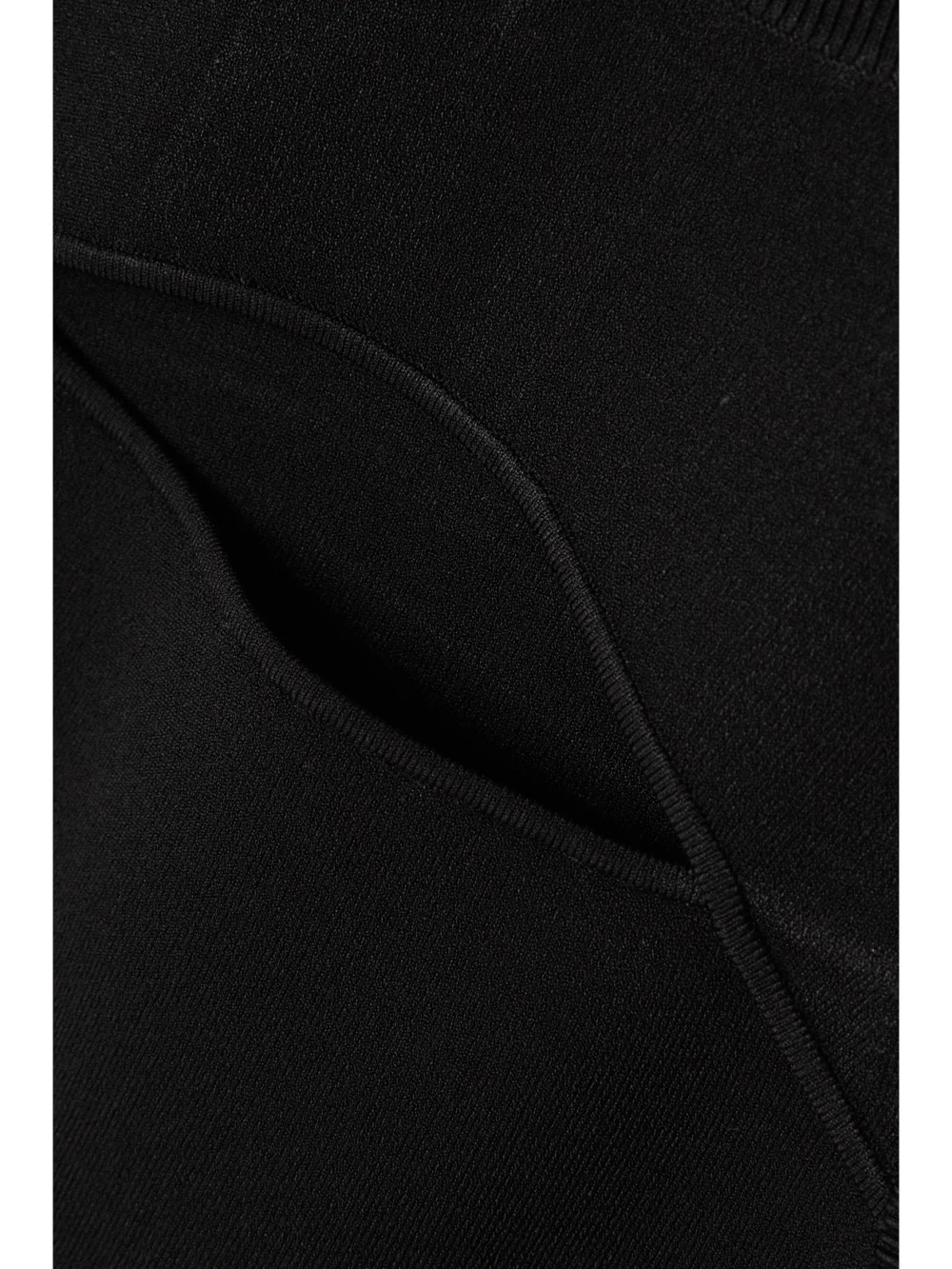 Close-up detail of the Victoria Beckham Vb Body Cutout Stretch-knit Midi Dress