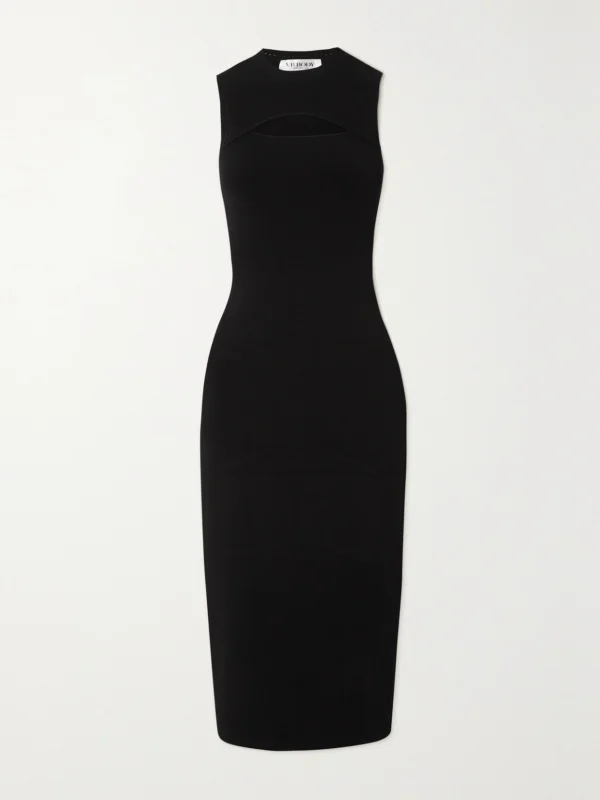 Victoria Beckham Vb Body Cutout Stretch-knit Midi Dress