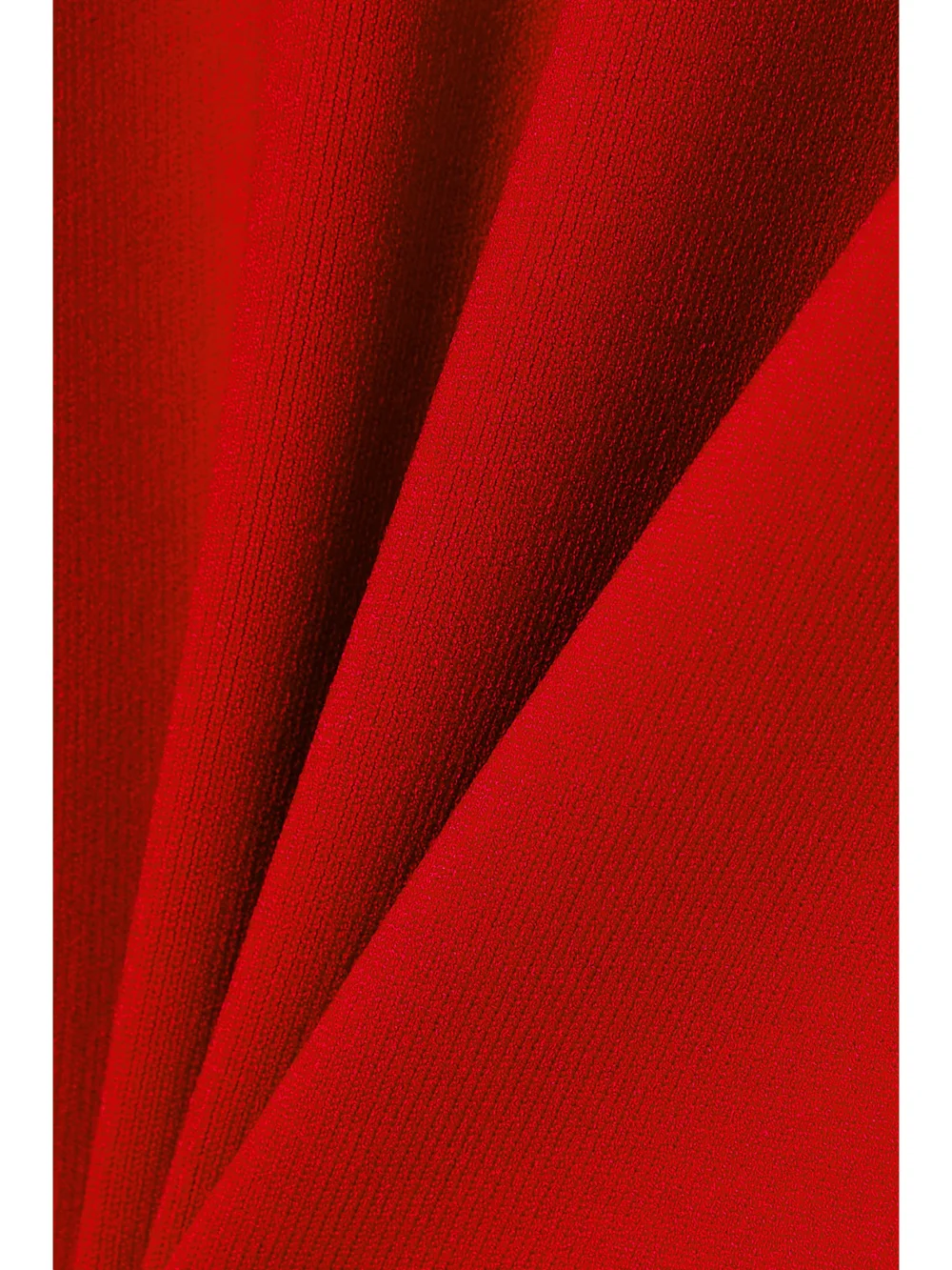 Close-up detail of the Victoria Beckham Vb Body One-shoulder Stretch-knit Midi Dress