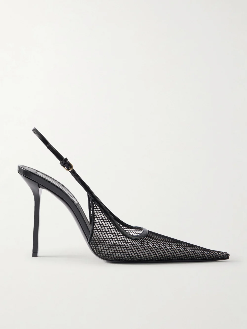 Victoria Beckham Victoria Leather-trimmed Mesh Slingback Pumps in black
