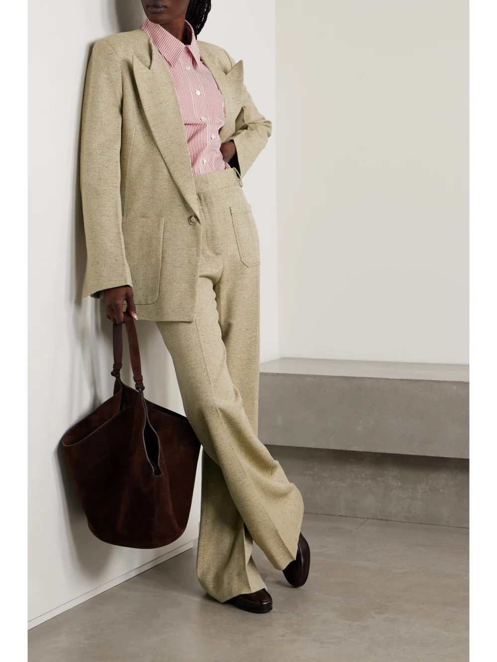 Victoria Beckham Wool-blend Twill Blazer, worn by a model
