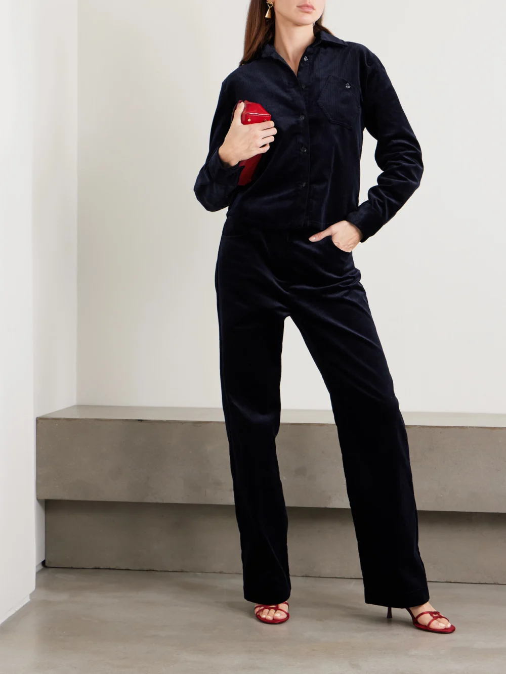 Violante Nessi Bartolomeo Cotton-corduroy Shirt, worn by a model