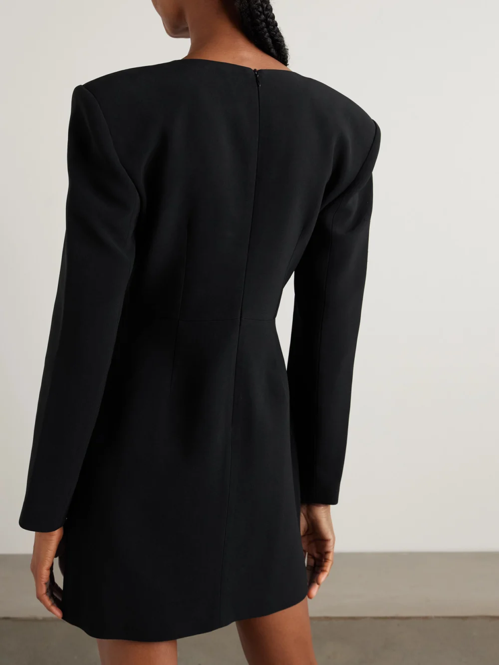 Back view of the Violante Nessi Botero Double-breasted Cady Mini Dress