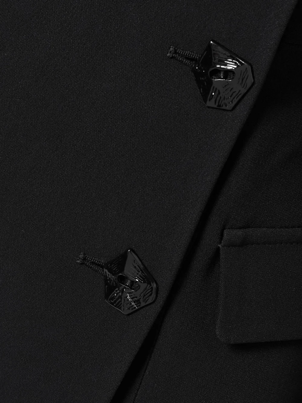 Close-up detail of the Violante Nessi Botero Double-breasted Cady Mini Dress