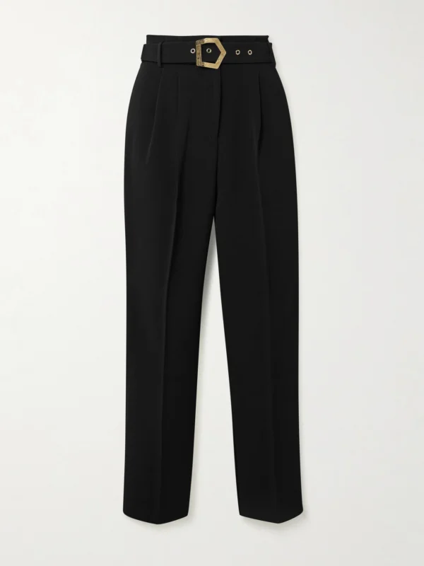 Violante Nessi Guttuso Belted Pleated Cady Straight-leg Pants