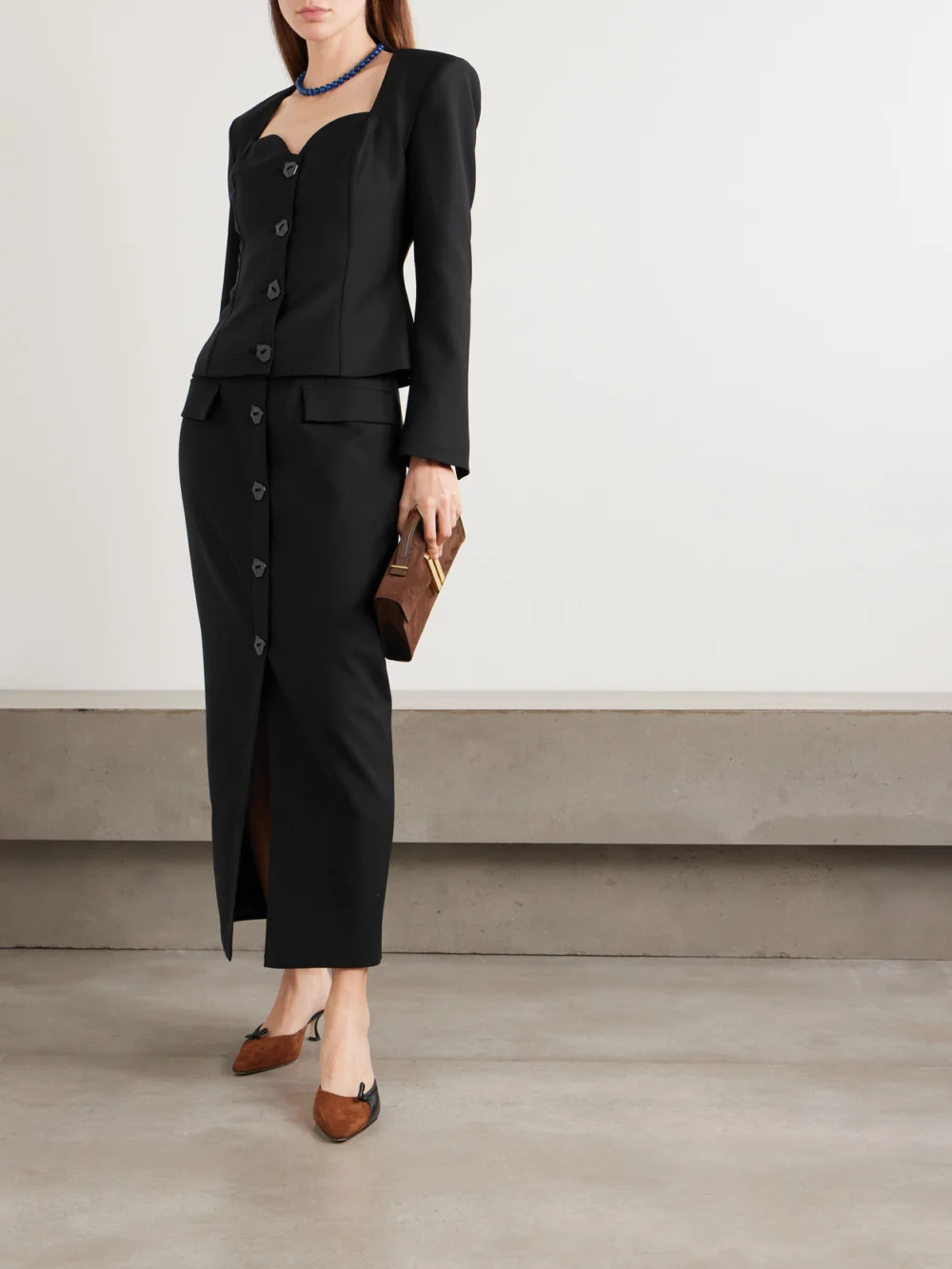 Violante Nessi L'eclaireur Wool-blend Blouse, worn by a model