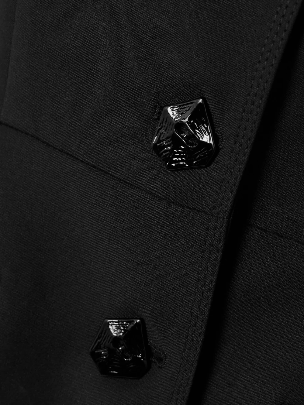 Close-up detail of the Violante Nessi Lille Satin-trimmed Wool-blend Blazer