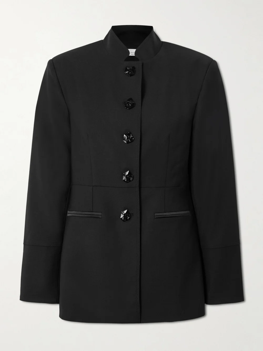 Violante Nessi Lille Satin-trimmed Wool-blend Blazer in black