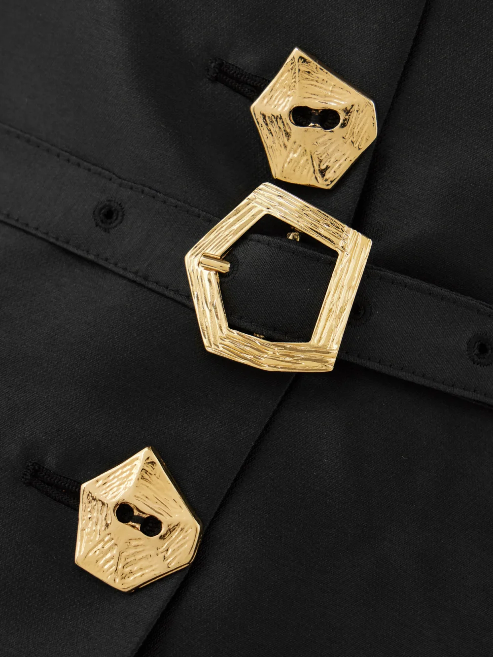 Close-up detail of the Violante Nessi Manuela Belted Cape-effect Mikado Gown