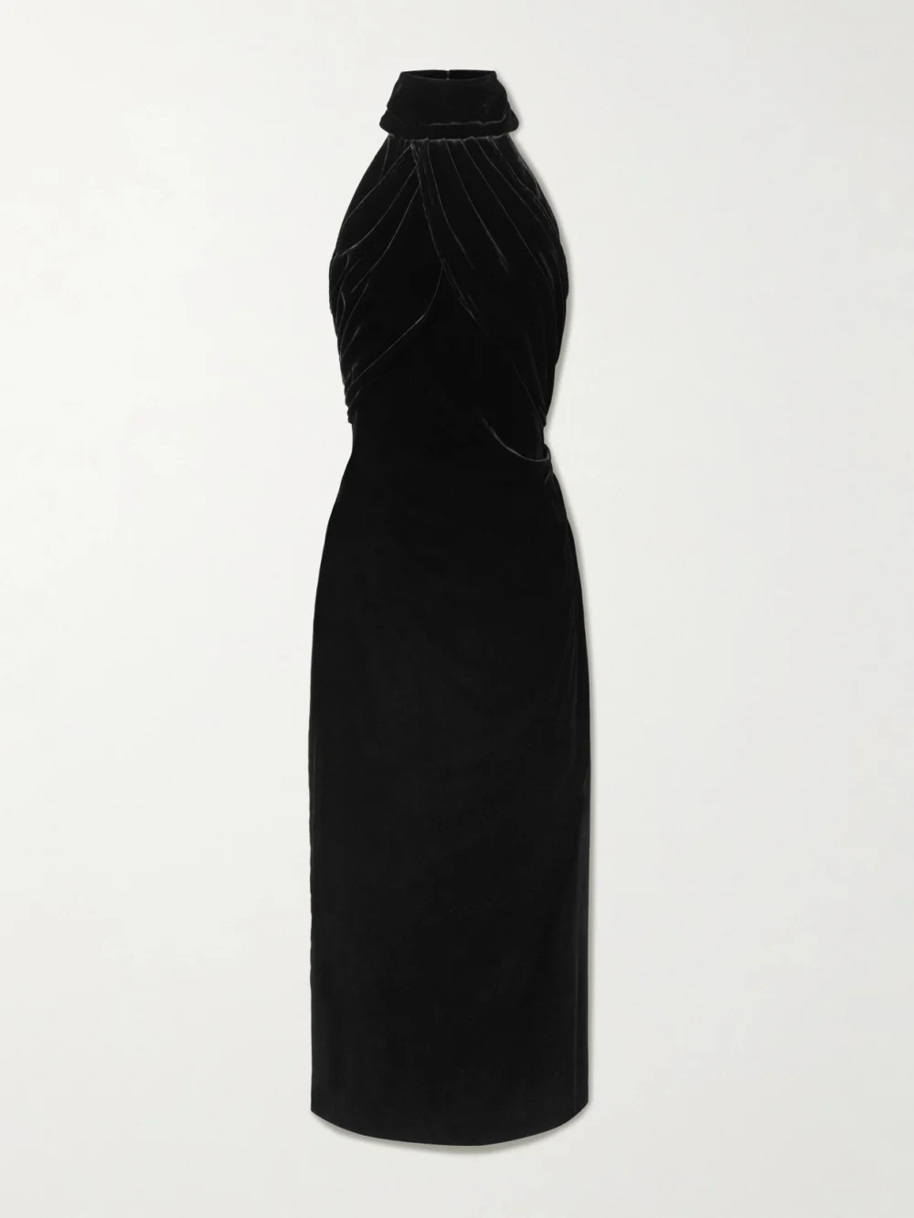 Violante Nessi Merisi Draped Velvet Turtleneck Gown in black
