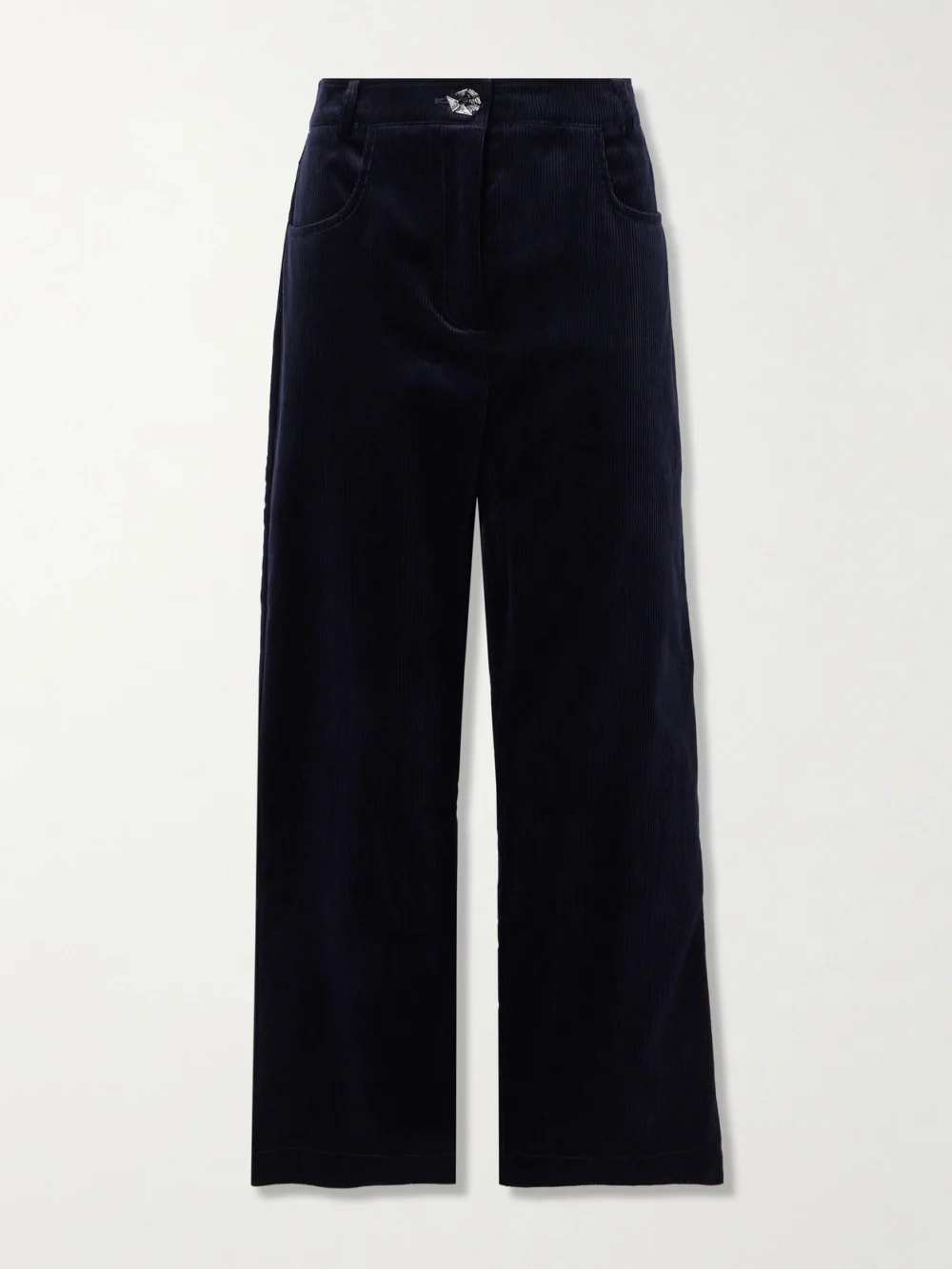 Violante Nessi Rufino Cotton-corduroy Straight-leg Pants in navy