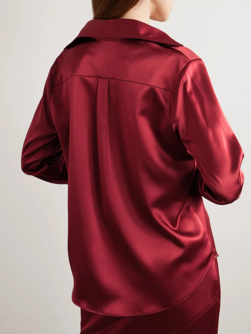 Back view of the Violante Nessi Violi Button-embellished Satin Shirt