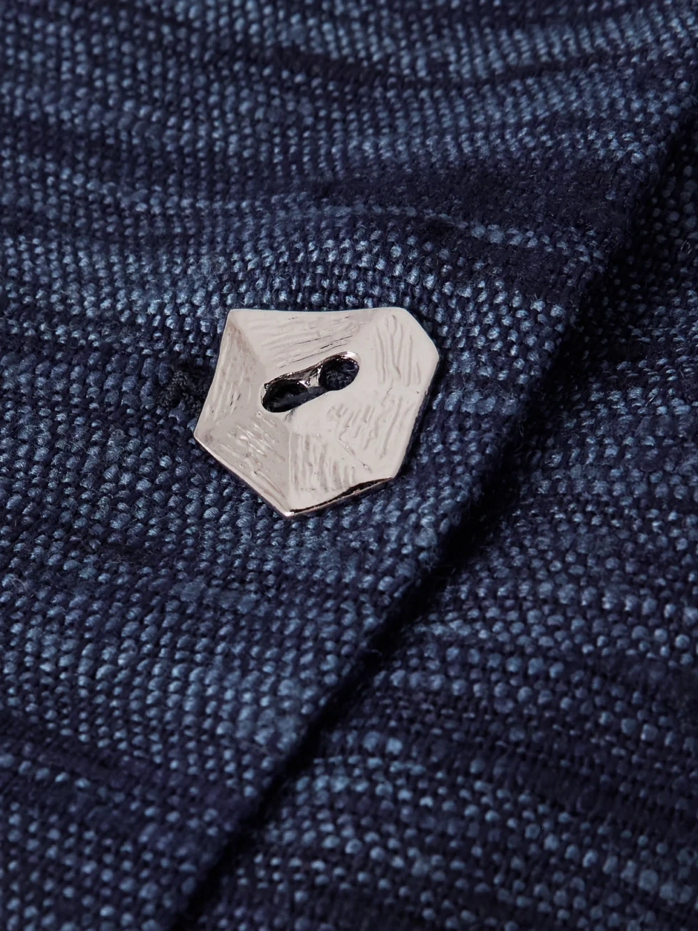 Close-up detail of the Violante Nessi Vittoria Cropped Silk-tweed Top