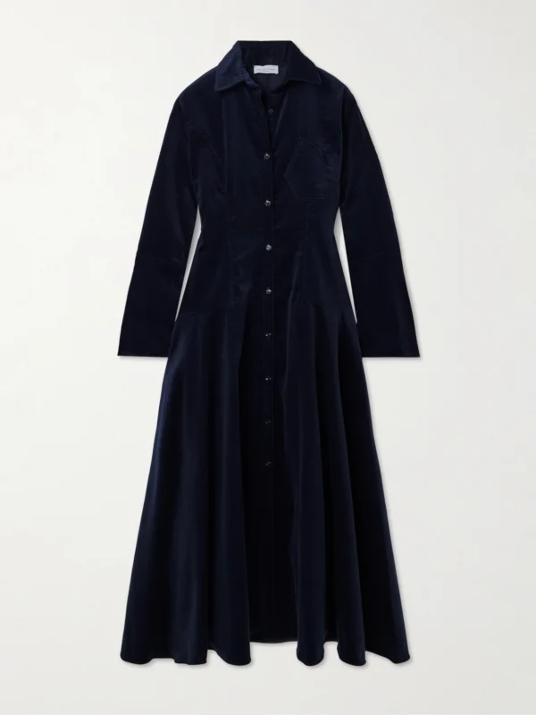 Violante Nessi Weyant Belted Cotton-corduroy Midi Dress