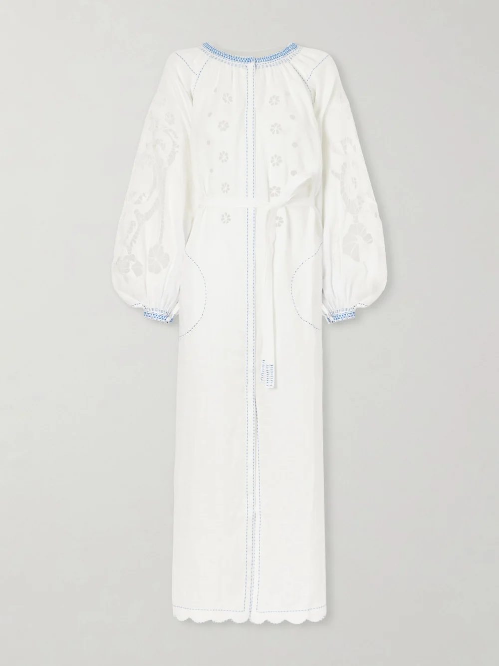 Vita Kin Babylon Broderie Anglaise-trimmed Linen Maxi Dress in white