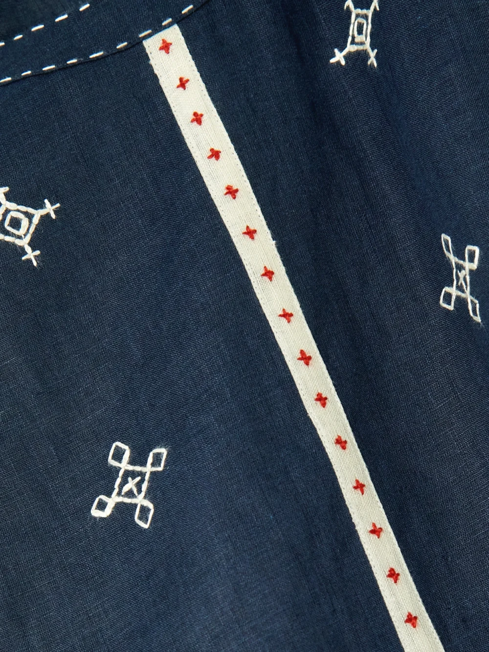 Close-up detail of the Vita Kin Gera Embroidered Linen Top