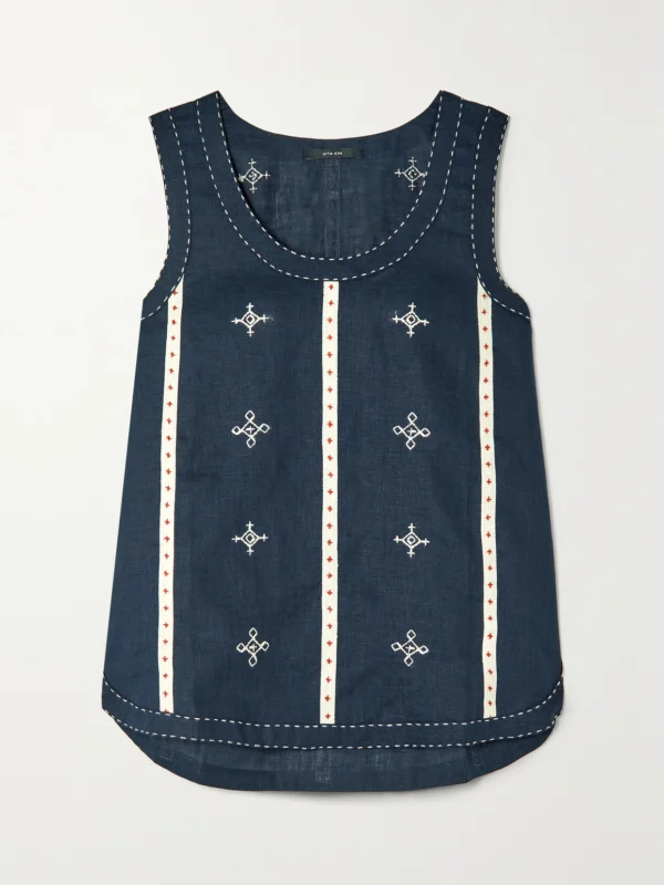 Vita Kin Gera Embroidered Linen Top