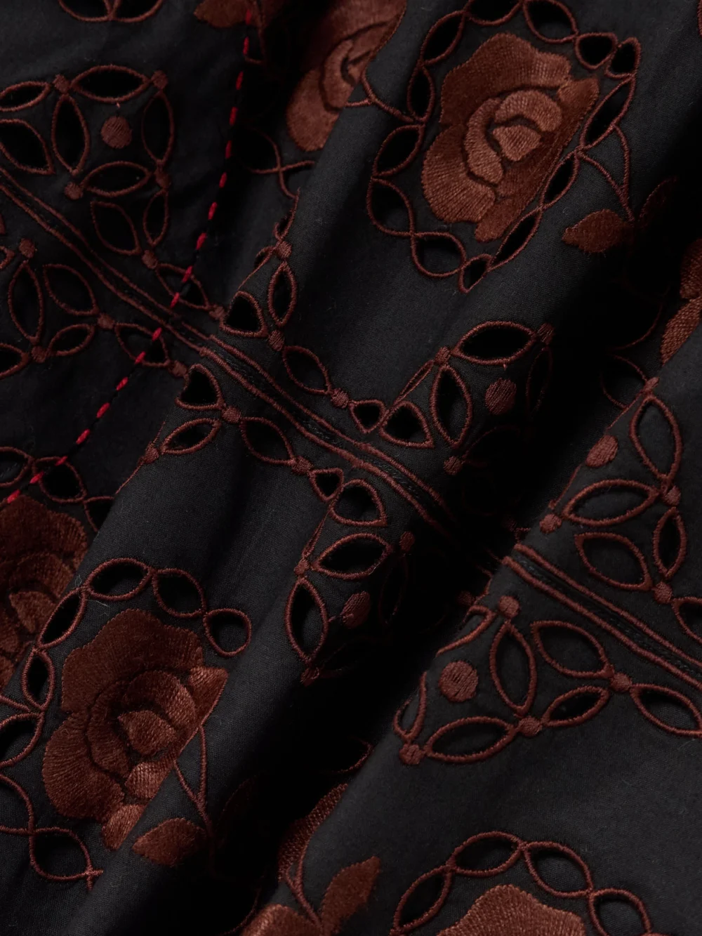 Close-up detail of the Vita Kin Grace Scalloped Broderie Anglaise Cotton-poplin Maxi Dress