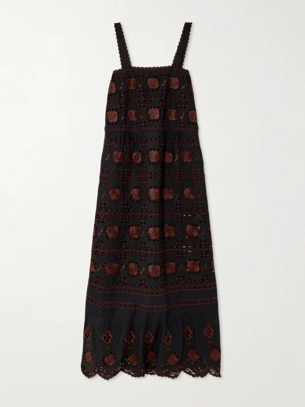 Vita Kin Grace Scalloped Broderie Anglaise Cotton-poplin Maxi Dress