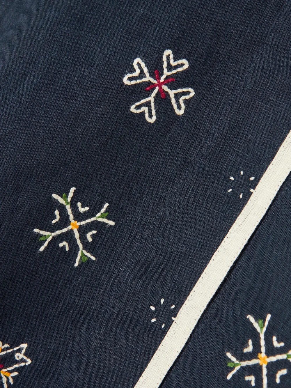 Close-up detail of the Vita Kin Greta Broderie Anglaise-trimmed Embroidered Linen Blouse