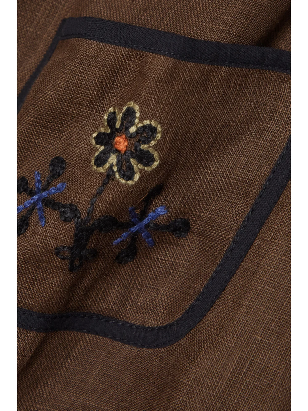 Close-up detail of the Vita Kin Misha Embroidered Linen Blouse