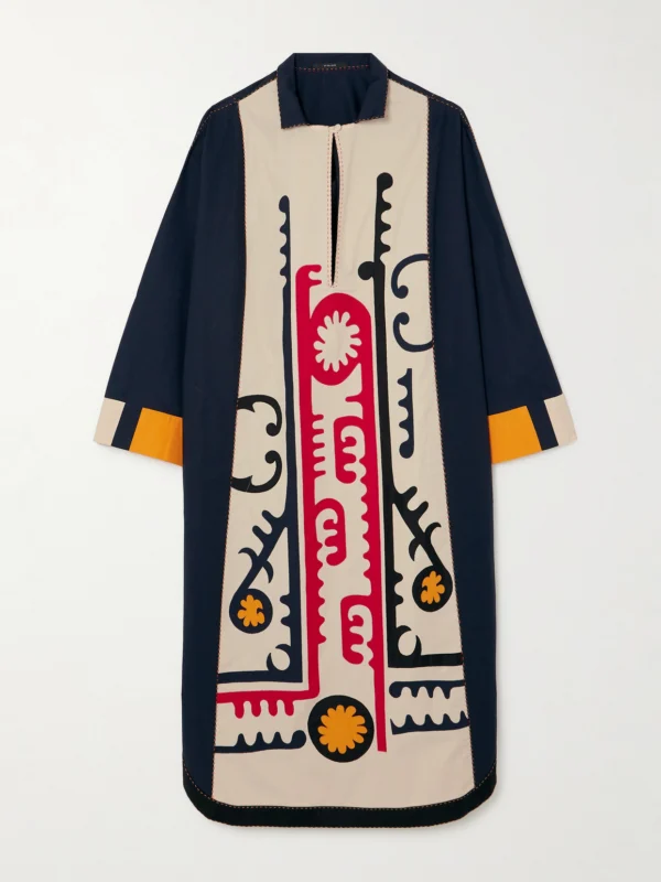 Vita Kin Rafshan Embroidered Cotton-poplin Kaftan