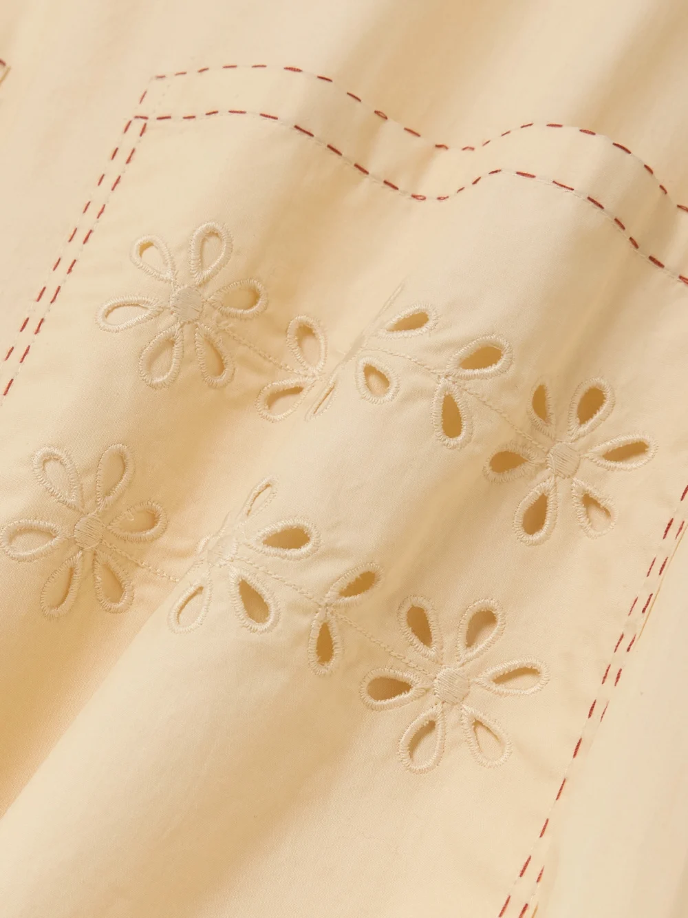 Close-up detail of the Vita Kin Tina Scalloped Broderie Anglaise Cotton-poplin Midi Dress