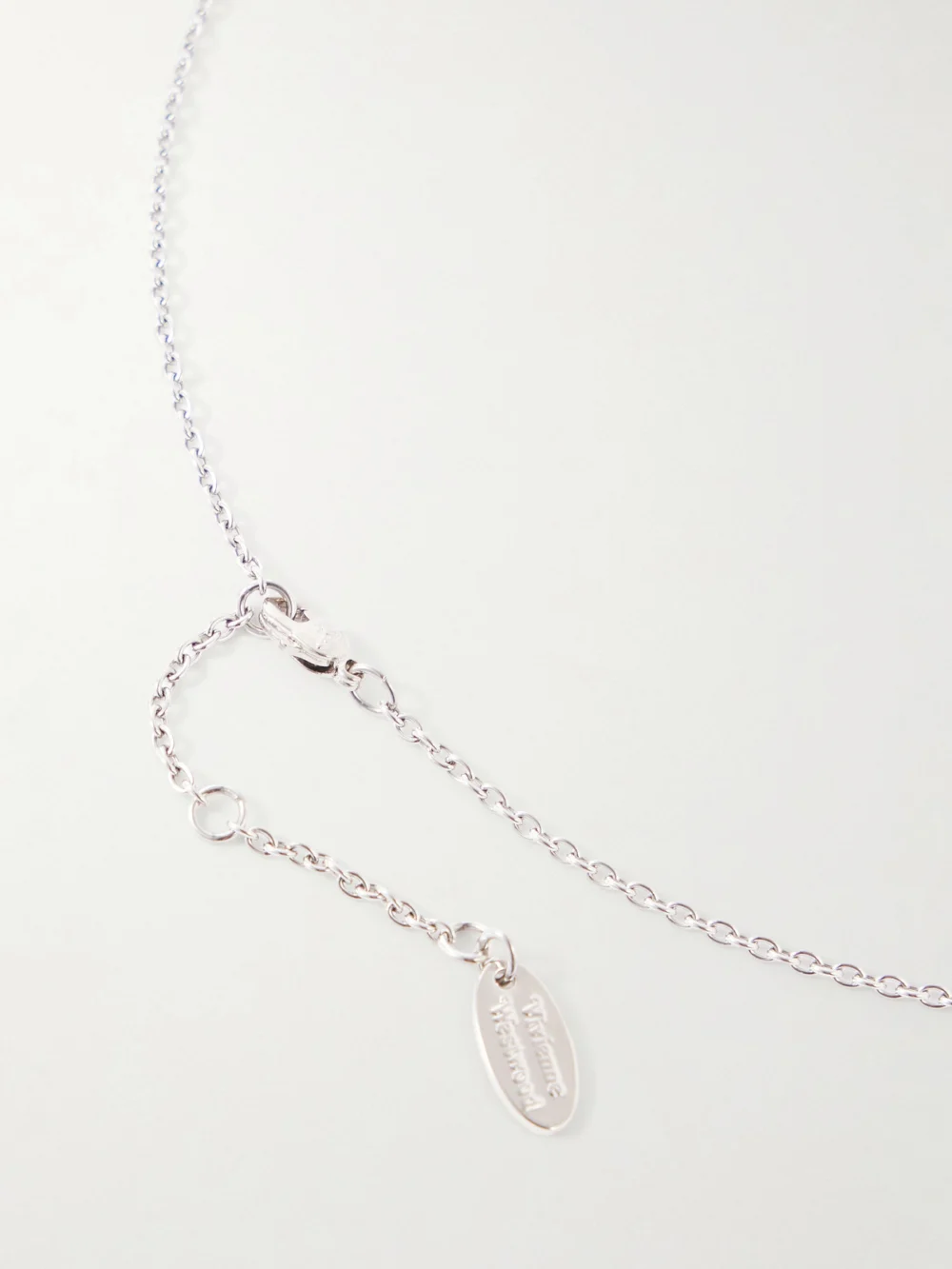 Back view of the Vivienne Westwood Aleksa Orb-detailed Pearl-effect Silver-tone Necklace