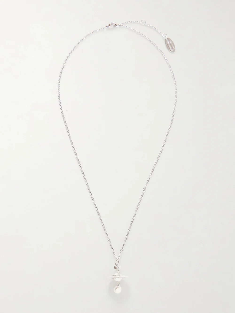 Vivienne Westwood Aleksa Orb-detailed Pearl-effect Silver-tone Necklace