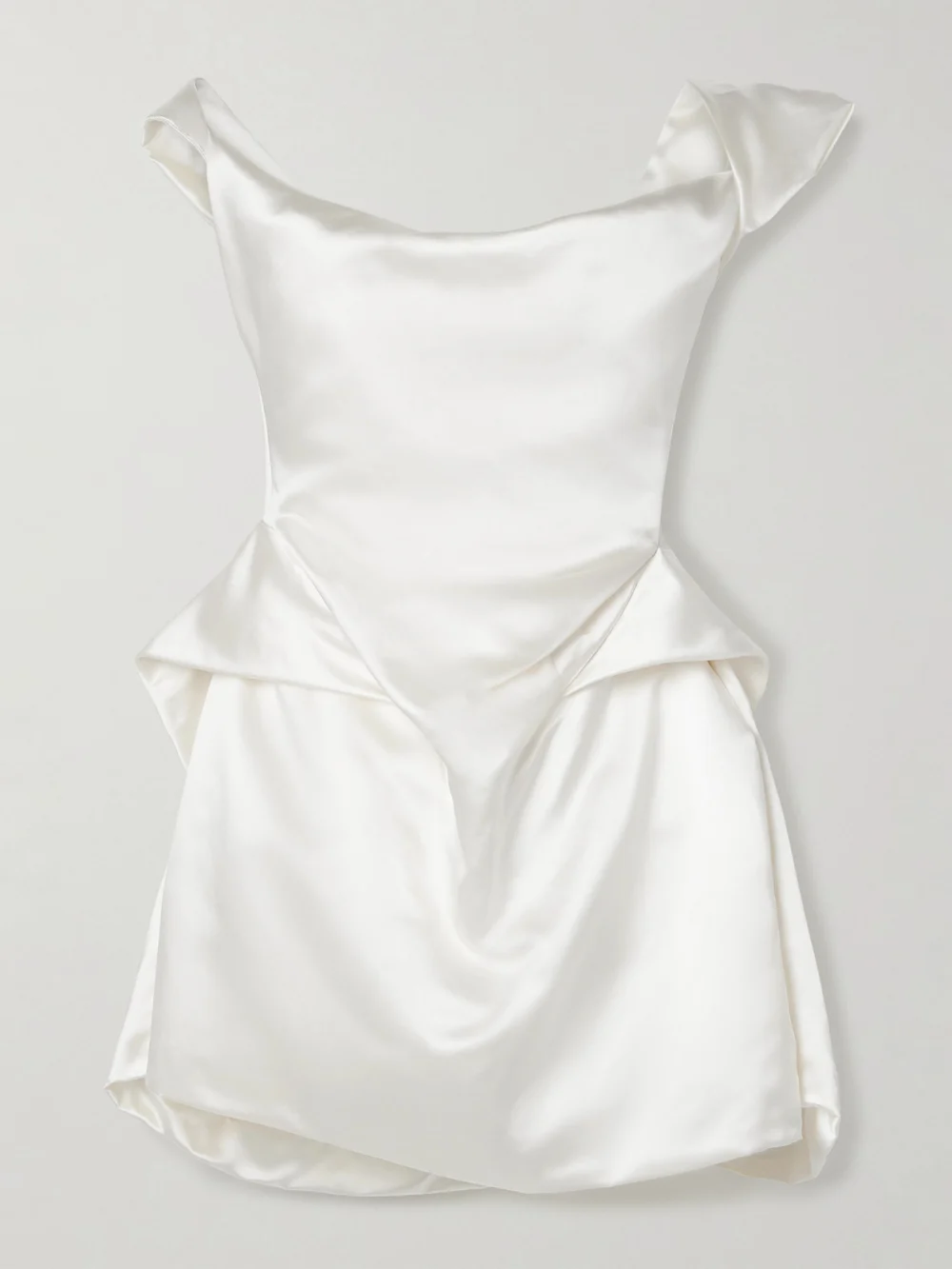 Vivienne Westwood Aurora Off-the-shoulder Draped Silk-satin Mini Dress in ivory