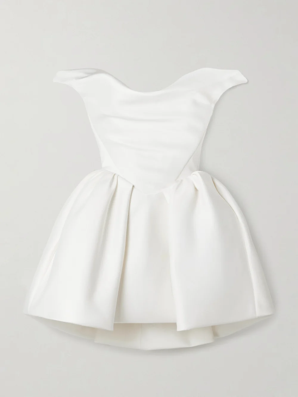 Vivienne Westwood Bagatelle Off-the-shoulder Gathered Duchesse Silk-satin Mini Dress in off-white