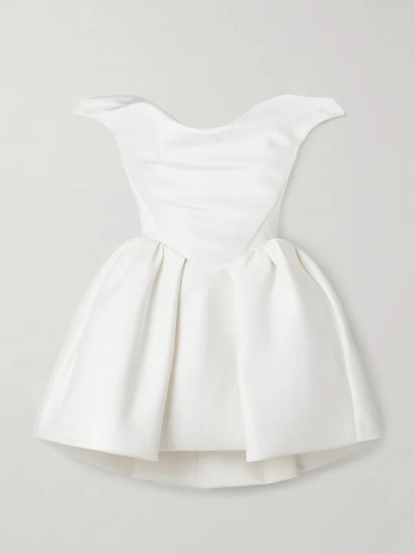 Vivienne Westwood Bagatelle Off-the-shoulder Gathered Duchesse Silk-satin Mini Dress