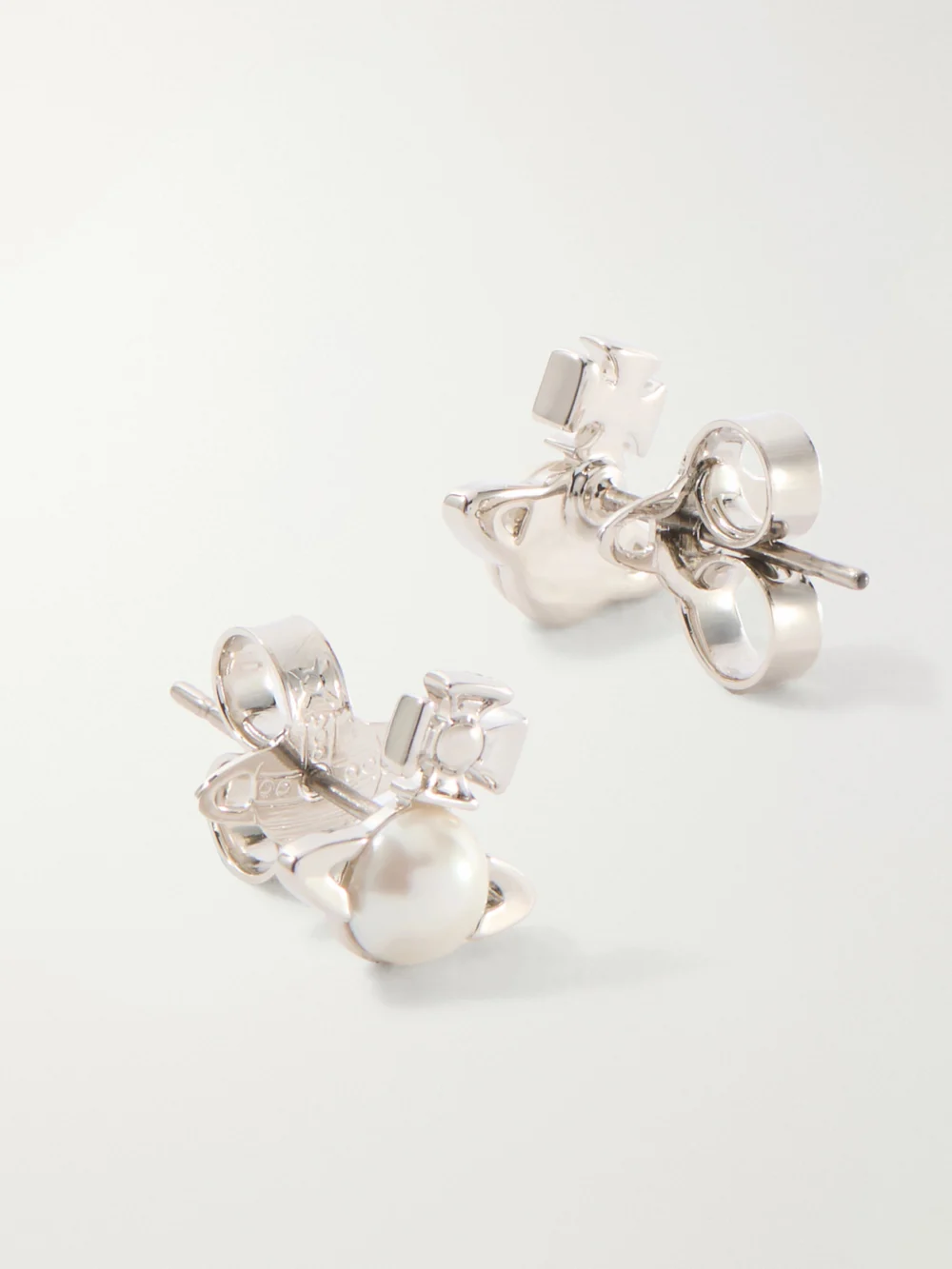 Back view of the Vivienne Westwood Balbina Silver-tone and Bead Earrings