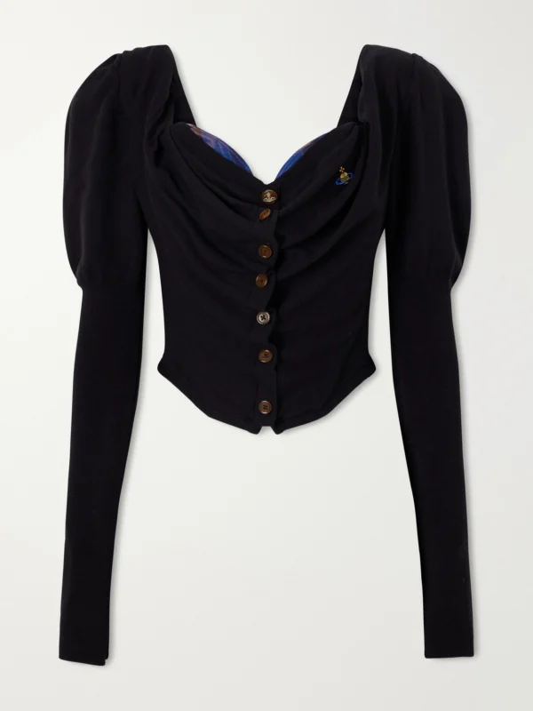 Vivienne Westwood Bea Cotton and Cashmere-blend Bustier Cardigan