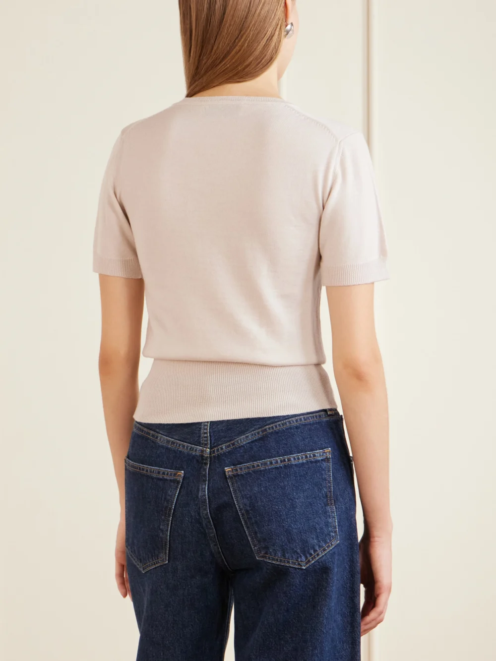 Back view of the Vivienne Westwood Bea Logo-embroidered Wool T-shirt