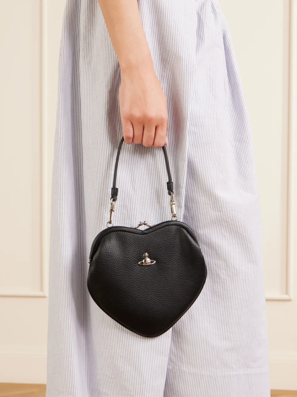 Vivienne Westwood Belle Heart Logo-appliquéd Leather-effect Shoulder Bag, styled view