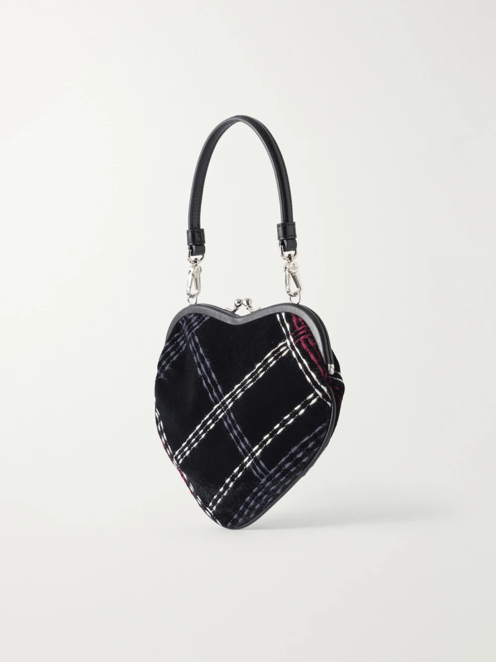Back view of the Vivienne Westwood Belle Mini Checked Velvet Shoulder Bag