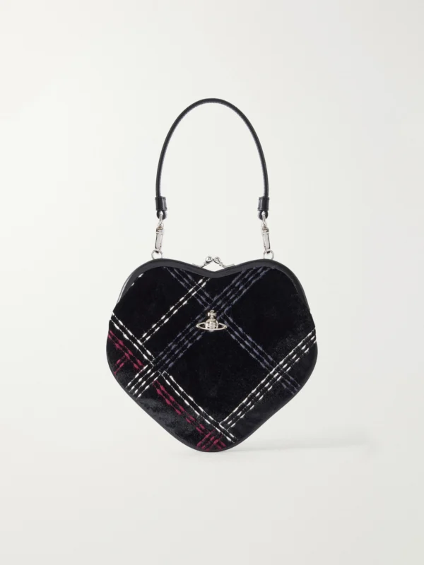 Vivienne Westwood Belle Mini Checked Velvet Shoulder Bag