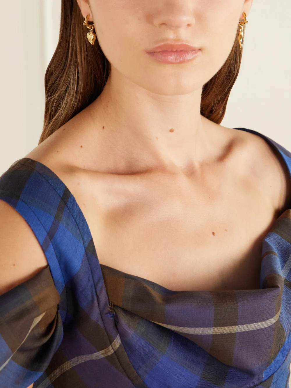 Vivienne Westwood Della Gold-plated Earrings, styled view