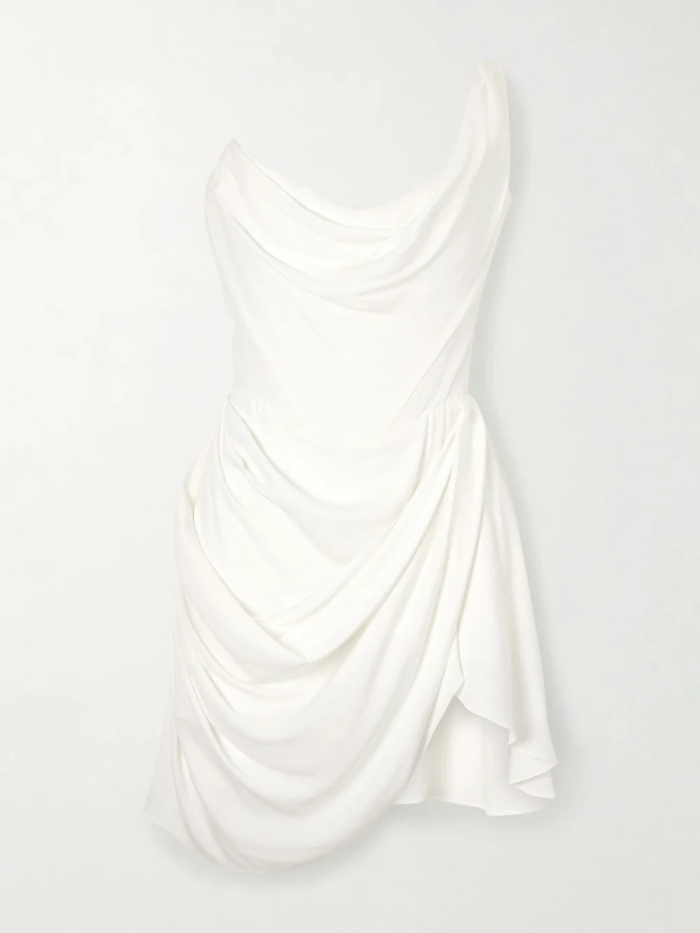 Vivienne Westwood Doll One-shoulder Draped Silk-crepe Mini Dress in white