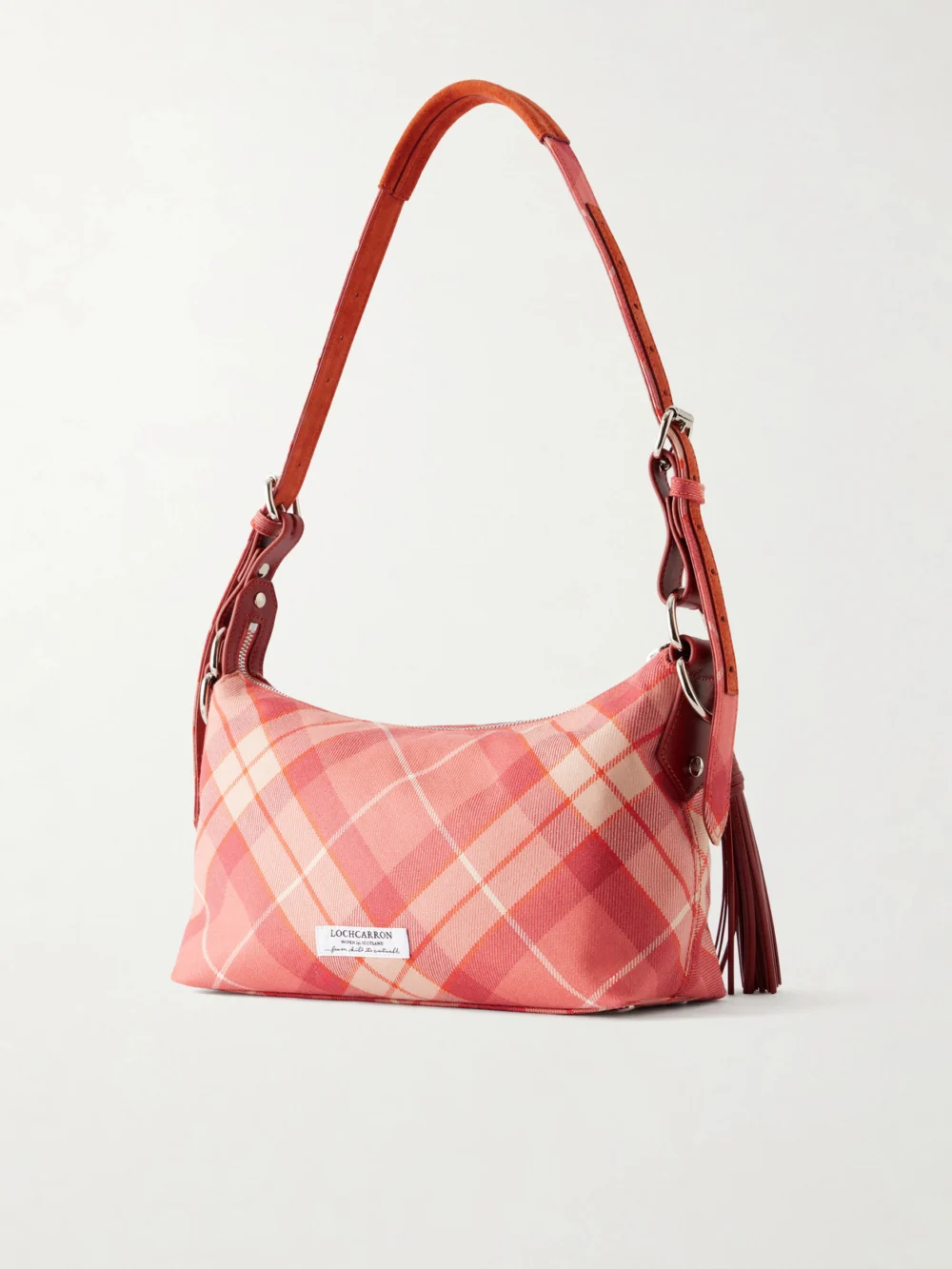 Back view of the Vivienne Westwood Emma Checked Wool Shoulder Bag