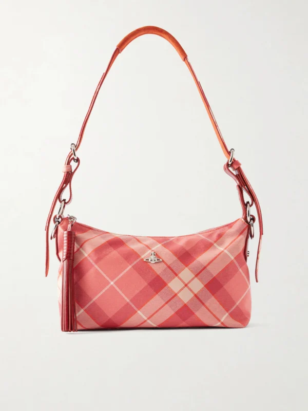 Vivienne Westwood Emma Checked Wool Shoulder Bag