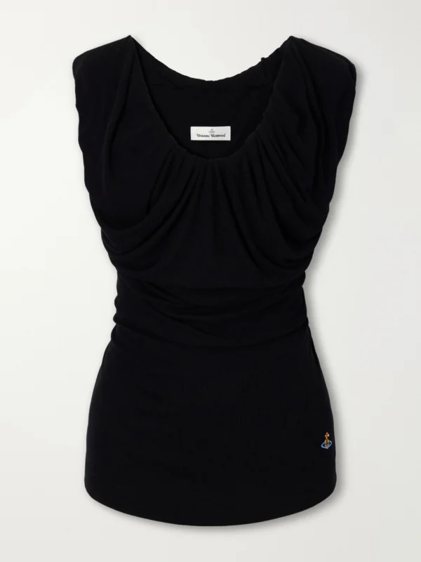 Vivienne Westwood Ginnie Gathered Ribbed Jersey Blouse